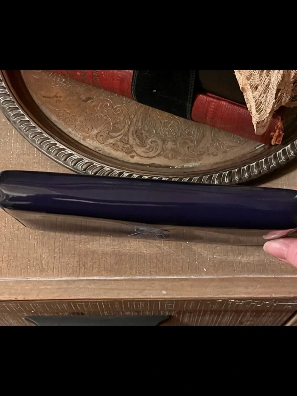 Authentic Yves Saint Laurent Navy Patent Leather Wallet - Picture 7 of 9
